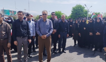 حضور مسئولان و کارکنان مرکز جنوب کرمان در راهپیمایی روز قدس