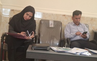 بازدید محقق معین بخش تحقیقات زراعی باغی از مرکز جهاد کشاورزی در حوزه شهرستان منوجان